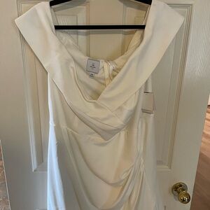 White Draped Women's Dress